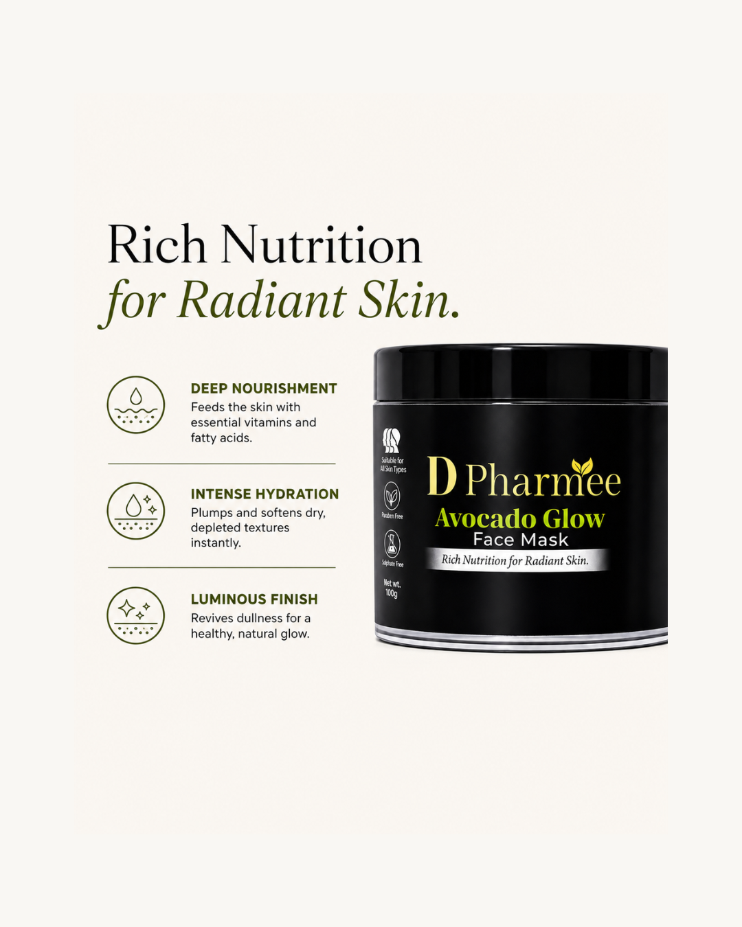 D Pharmee Avocado Glow Face Mask (100g)