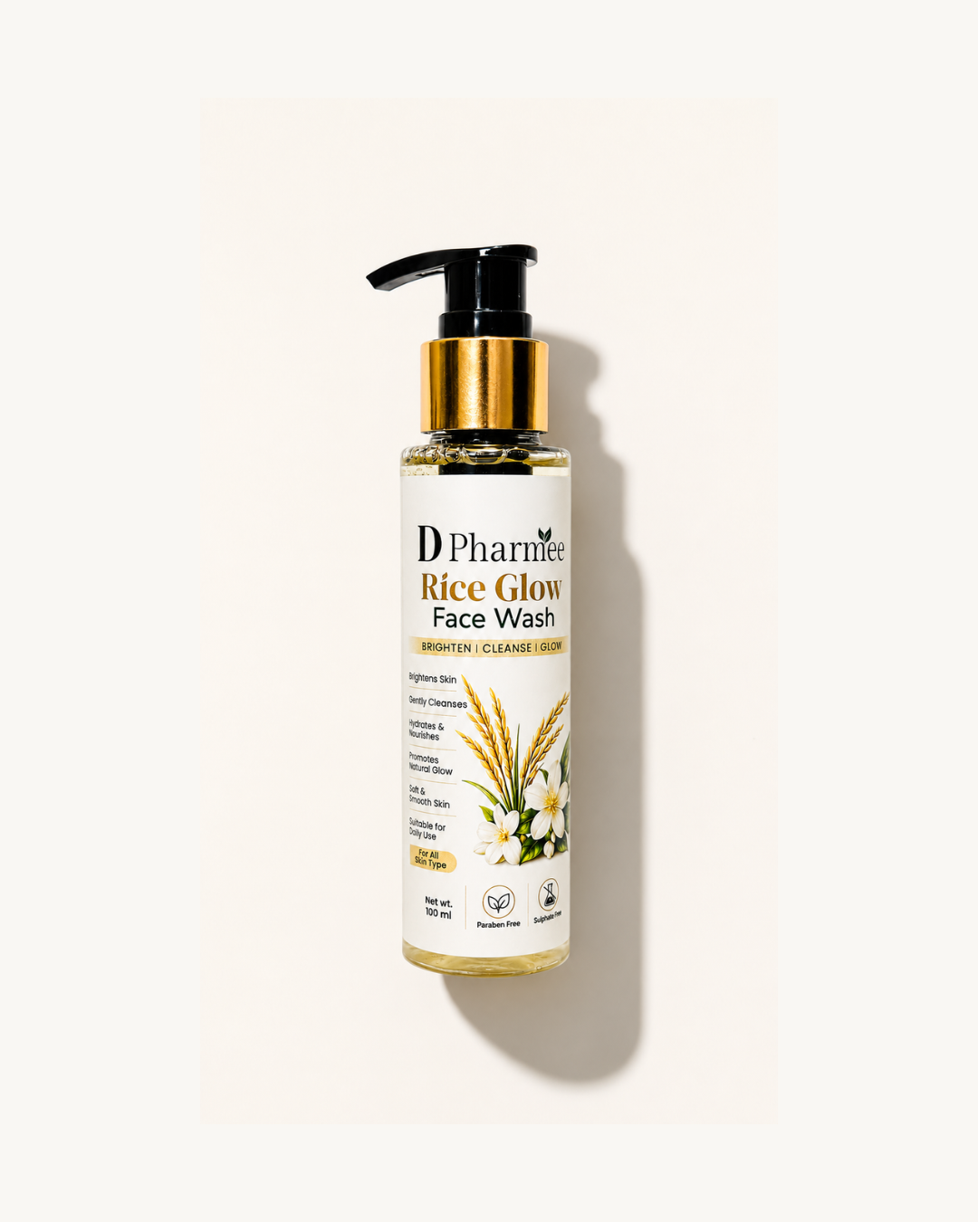 D Pharmee Rice Glow Face Wash (100ml)