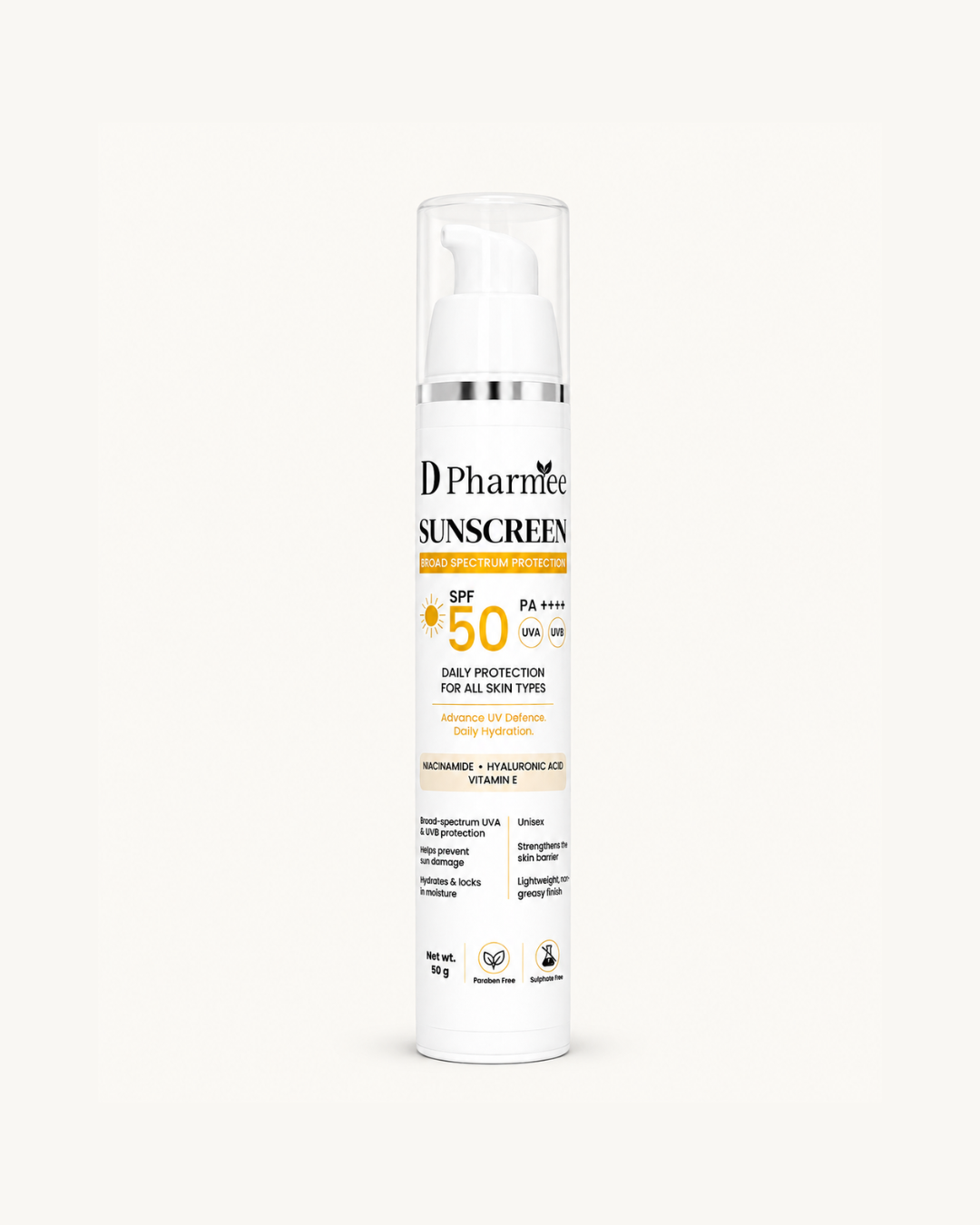 D Pharmee Sunscreen SPF 50 PA++++ (50g)